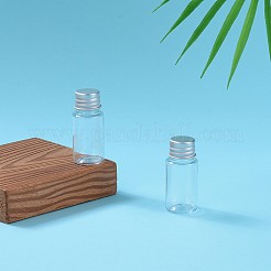 10mlペットプラスチック液体ボトル  平肩  アルミスクリューキャップ付き  透明  5.3x2.3cm  容量：10ml（0.34液量オンス）&nbsp;MRMJ-WH0011-H03