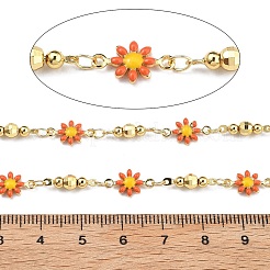 Brass Flower Link Chains&nbsp;KK-D368-04G-B