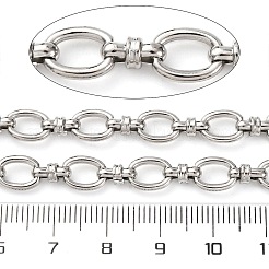 304ステンレススチール楕円リンクチェーン  溶接されていない  ステンレス鋼色  9x7x1.5mm&nbsp;CHS-S012-08P