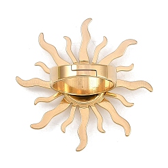 女性用304ステンレスリング  太陽  14KGP本金メッキ  39.5x39.5mm  内径：17mm&nbsp;RJEW-U029-01G