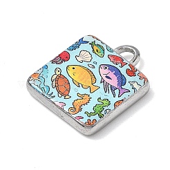 Printed 304 Stainless Steel Pendants&nbsp;STAS-G376-01P-03