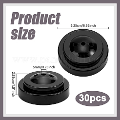 プラスチック製のミニフラッグスタンド  テーブルフラッグホルダー  フラットラウンド  ブラック  62.5x25.5mm&nbsp;FIND-WH0139-921A