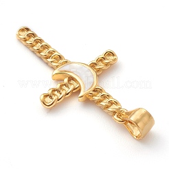 Brass & Natural Shell Pendants&nbsp;KK-H744-01