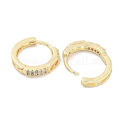 Brass Micro Pave Clear Cubic Zirconia Hoop Earrings for Women&nbsp;EJEW-S228-09G