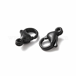 スプレー塗装された304ステンレススチールのロブスタークロウ留め金  ブラック  13x8x4mm  穴：1.6mm&nbsp;LS-STAS-R120-01D-02