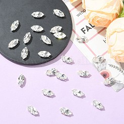 プレシオサ® マキシマ クリスタル 縫い付けカップ  マルチ連リンク  チェコクリスタル  真鍮製爪付き台座付き  719 39 048 ナベット  銀  クリスタル00030個  15x7mm&nbsp;X-PRC-SE15-00030-S