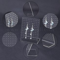 有機ガラスディスプレイ  ジュエリーディスプレイラック  クリアピアスハンガー  長方形  透明  4x2x5-1/2インチ（10x5x14cm）  穴：2mm&nbsp;ODIS-FG0001-22