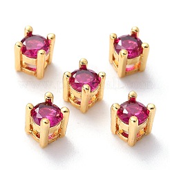 Brass inlaid Cubic Zirconia Slide Charms&nbsp;ZIRC-F125-02-G