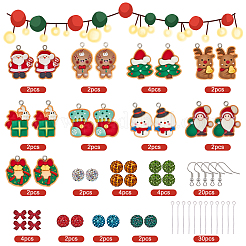 Christmas Theme DIY Resin & Polymer Clay Rhinestone Dangle Earring Making Kits&nbsp;DIY-SC0027-67