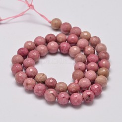 ファセット天然ロードナイトラウンドビーズ連売り  6mm  穴：1mm  約63個/連  15.5インチ&nbsp;X-G-M289-02-6mm