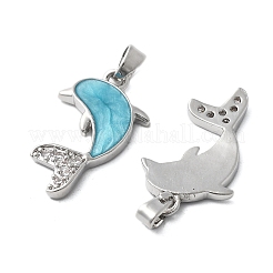 Brass Micro Pave Cubic Zirconia with Enamel Pendants&nbsp;KK-Z103-08P-02