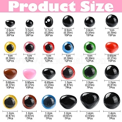24 スタイルのクラフトプラスチック人形の目と鼻のキット  スペーサー付き  人形作り用  ミックスカラー  274個/箱&nbsp;DOLL-YW0001-02
