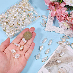 120Pcs 12 Styles ABS Plastic Imitation Pearl Pendants & Connector Charms&nbsp;PALLOY-PH01909