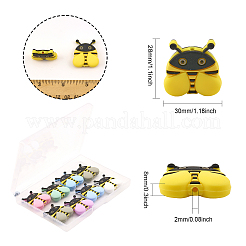 14色の食品グレードの環境に優しいシリコンビーズ7個。  蜂  ミックスカラー  30x28x8mm  穴：2mm  2個/カラー&nbsp;SIL-CA0001-60