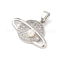 Brass Micro Pave Cubic Zirconia Pendants&nbsp;KK-F917-05B-P