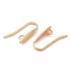 304ステンレススチールピアスフック  ゴールドカラー  19.5x3.5mm  穴：1.8mm  ピン：1mm&nbsp;STAS-B065-05G