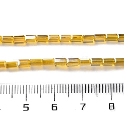 Electroplate Transparent Glass Beads Strands Pearl Luster Plated&nbsp;EGLA-H106-01A-PL03