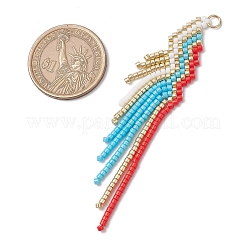 Glass Seed Beaded Tassels Pendants&nbsp;PALLOY-MZ00659-01