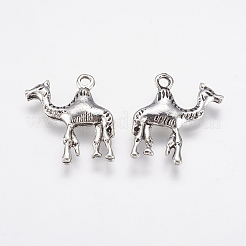 合金ペンダント  キャメル  アンティークシルバー  22x20x4mm  穴：2mm&nbsp;X-PALLOY-G192-05AS