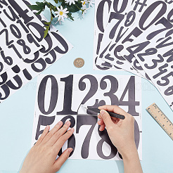 12 Sheets 3 Styles PVC Letter Number Adhesive Decorative Stickers&nbsp;DIY-CP0008-59A