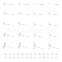 100Pcs 10 Styles Brass Studs Earrings Finding&nbsp;KK-TA0001-83