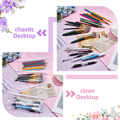 A120サイズ透明PVCプラスチック製ジップトップ式ファイルバッグ 6枚  長方形  ホワイト  23x12x0.01cm&nbsp;ABAG-WA0001-04