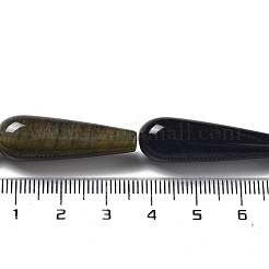 天然3色タイガーアイビーズ連売り  染め  ティアドロップ  30~30.5x10~10.5mm  穴：1.4mm  約6個/連  7.13~7.20インチ（18.1~18.3cm）&nbsp;G-P528-H11-01
