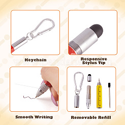5Pcs 5 Colors Aluminum Practical 6-in-1 Keychain Pen&nbsp;AJEW-TA0002-13B