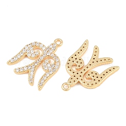 Brass Micro Pave Clear Cubic Zirconia Pendants&nbsp;CU-CBA7BFE-02B-G