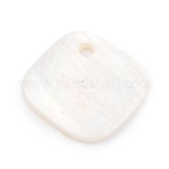 天然淡水シェルチャーム  菱形  ホワイト  11.5~12x11.5~12x0.8~1.3mm  穴：1.2mm&nbsp;BSHE-B003-08