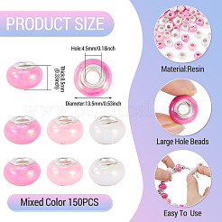 150Pcs Opaque Resin European Beads&nbsp;RESI-TA0004-61C