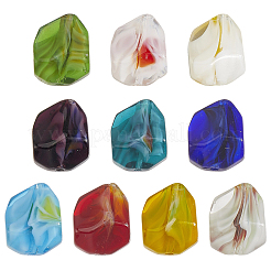 120Pcs 10 Colors Handmade Gold Sand Lampwork Beads Strands&nbsp;LAMP-PA0001-13