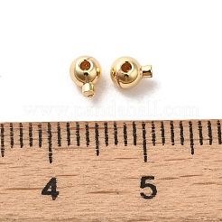 真鍮製つぶし玉カシメ玉  長持ちメッキ  ラウンド  ライトゴールド  4.5x3.5x3mm  穴：0.8mm&nbsp;X-KK-F826-04LG