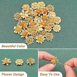 36Pcs 3 Style Brass 3D Flower Bead Caps&nbsp;KK-FH0002-48
