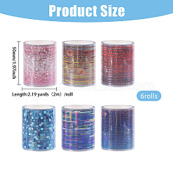 6Pcs 6 Colors PET Decorative Stickers&nbsp;DIY-PH0032-38