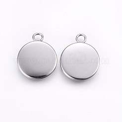 Tarnish Resistant 304 Stainless Steel Pendant Cabochon Settings&nbsp;STAS-I095-26P-B