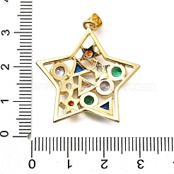 Brass Micro Pave Cubic Zirconia Pendants&nbsp;KK-C087-15G