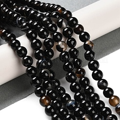 Natural Striped Agate/Banded Agate Beads Strands&nbsp;G-Z060-A01-A08