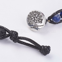 Natural Sodalite and Lava Rock Wrap Bracelet&nbsp;BJEW-JB03612-01
