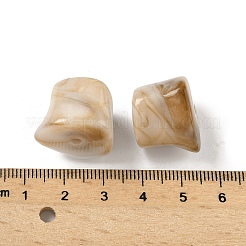 アクリル天然石風ビーズ  ナゲット  ツートン  バリーウッド  16x20x17~17.5mm  穴：2.5mm  約125個/500g&nbsp;MACR-K359-67D