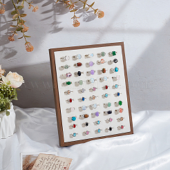 50-Slot Wooden Photo Frame Earring Organizer Display Stands with Velvet Mat&nbsp;ODIS-SC0001-10