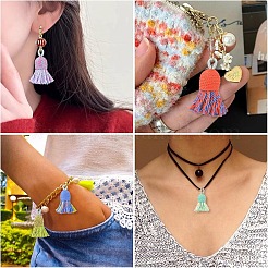 10Pcs 10 Colors Cotton Tassel Pendants&nbsp;FIND-YW0011-74