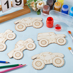 30個 3スタイル 車用未完成木製切り抜き装飾  子供のDIY絵画装飾  バリーウッド  118.5~126x70.5~72x2.5mm  10個/スタイル&nbsp;DIY-WH20011-62