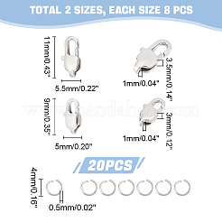 16Pcs 2 Size 304 Stainless Steel Lobster Claw Clasps&nbsp;STAS-UN0040-76B