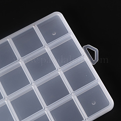 プラスチックビーズ収納ケース  32コンパートメントオーガナイザーボックス  長方形  透明  26x13.3x1.4cm  穴：16.5x6.5mm  コンパートメント：3.1x3.1センチメートル&nbsp;CON-S043-032