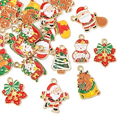20Pcs 10 Styles Christmas Theme Alloy Enamel Pendants&nbsp;ENAM-FS0002-13