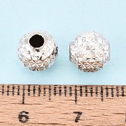 925スターリングシルバービーズ  ラウンド  テクスチャ  銀  8mm  穴：2.5mm&nbsp;STER-N017-21C-S