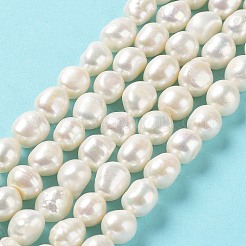 天然養殖淡水パールビーズ連売り  両面研磨  グレード6a+  貝殻色  9~10x9~10x8~9mm  穴：0.6mm  約37個/連  14.96''（38~39センチメートル）&nbsp;PEAR-Z002-15