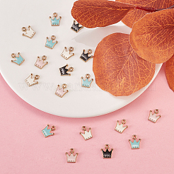 Light Gold Plated Alloy Enamel Charms&nbsp;ENAM-CJ0001-09
