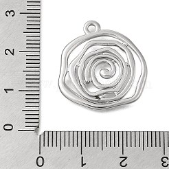 変色防止304ステンレススチールペンダント  渦巻きフラットラウンドチャーム  ステンレス鋼色  23x22.5x1.5mm  穴：1.8mm&nbsp;STAS-D192-06P